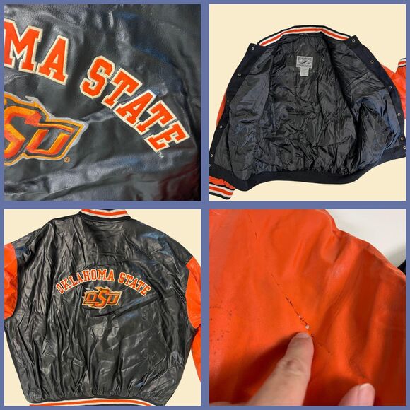 Vintage 90s Oklahoma State XXL varsity jacket, Steve & Barrys 1990s jacket - Picture 3 of 8